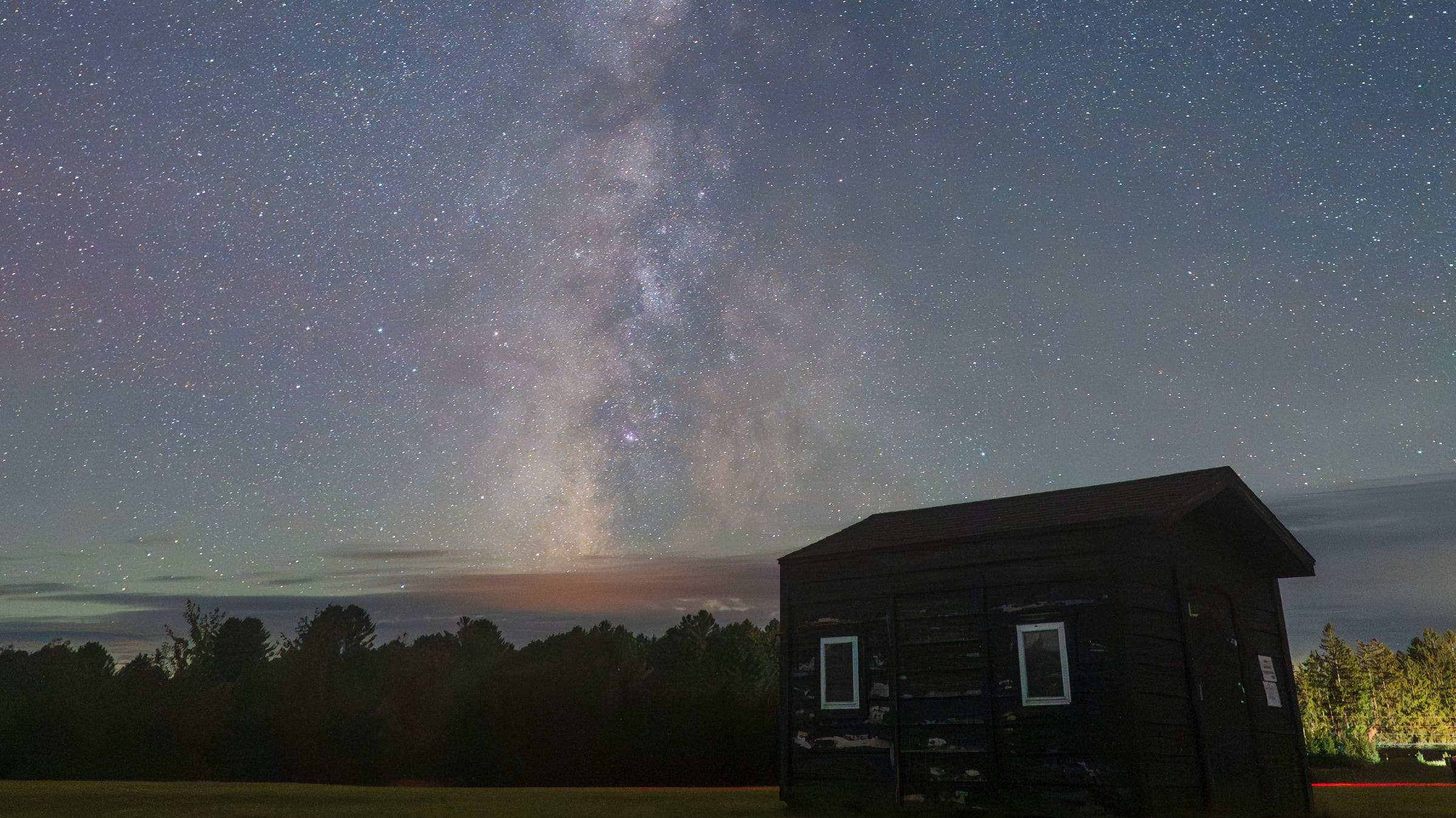 structure at Cherry Springs with the milky way behind it
